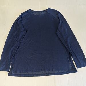 Lululemon Men's Textured Tech Training True Navy Long Sleeve Shirt Size L